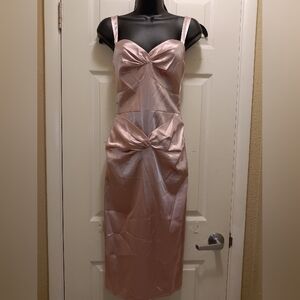 Stop Staring Elegant Pink Satin Dress Sz Small